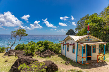 The House of the convict (Maison du Bagnard), Le Diamant, Martinique, French Antilles - obrazy, fototapety, plakaty