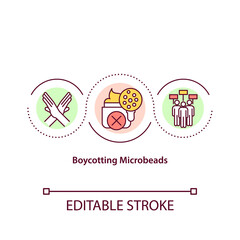 Boycotting microbeads concept icon. Microplastic pollution idea thin line illustration. Modern eco movement. Global warming problem. Vector isolated outline RGB color drawing. Editable stroke