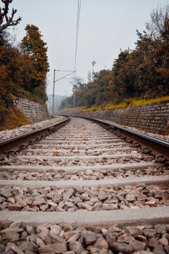 railway in autumn