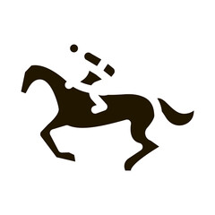 Running Horse Icon Vector Glyph Illustration