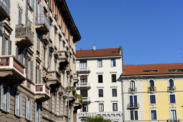 Milan, Italy: historic buildings in Baracca square