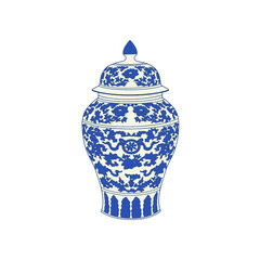 Blue and White Ginger Jar