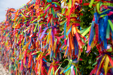 Close up Of Colorful Ribbons Against in Arraial D'Ajuda, Bahia, Brazil