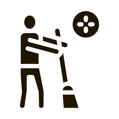 Fototapeta premium Human Sweeping Icon Vector Glyph Illustration