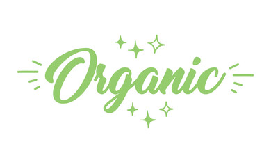 Fototapeta premium Organic lettering. Hand drawn word organic. Logo template for organic products, healthy food markets.