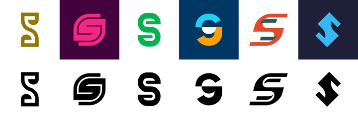 Set of letter S. Icon design. Template elements - Collection of vector sign
