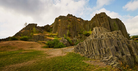 Basalt columnar rocks Panska Skala in Kamenicky Senov, Czech Republic