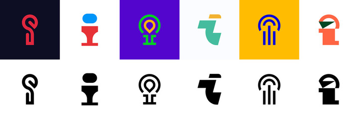 Set of letter I. Icon design. Template elements - Collection of vector sign