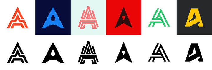 Set of letter A. Icon design. Template elements - Collection of vector sign