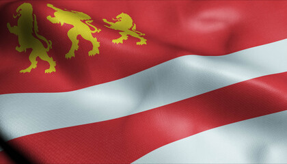 3D Waving Georgia City Flag of Marneuli Closeup View