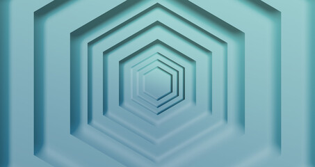 Naklejka premium Abstrakter Hintergrund - Hexagon mit Schattierungen in Türkis