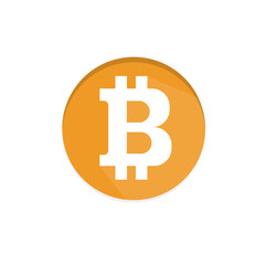 Bitcoin coin isolated on white background. Cryptocurrency. Stock market electronic money. Blockchain, ico, fintech net banking element.