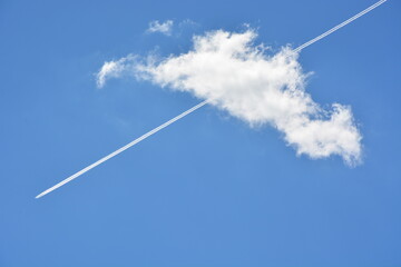 Jet flying in the sky.