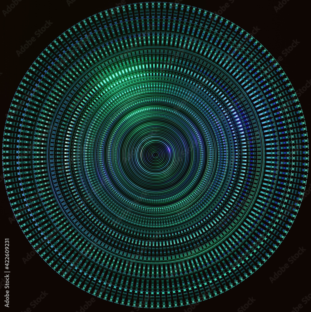 Poster abstract background with circles. metallic cubes with a wave form, abstract background