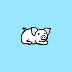 pig icon, piggy logo isolated on white background