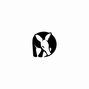 aardvark logo icon design in monochrome style