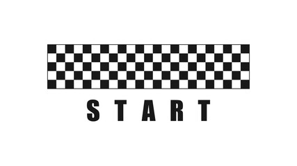 Checkered start flag isolated on white background. Sports racing concept. Vector illustration