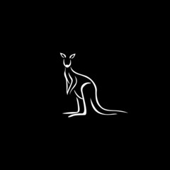 kangaroo line logo icon designs vector
