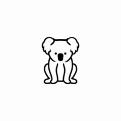 Cute koala cartoon icon logo, vector illustration