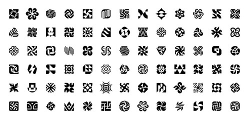 Obraz premium Abstract logos collection. Geometrical abstract logos. Icon design