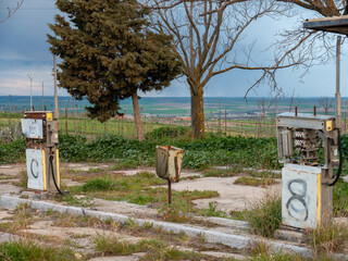 OLD GAS STATION ABANDONED, RETRO