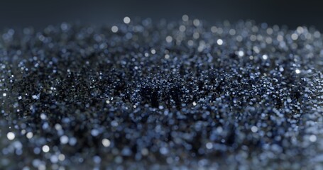 Particle science fiction background. Abstract metal reflective cubes. Different sizes cubes , particle, circular form.