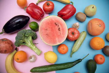 Fototapeta na wymiar vegetables and fruit