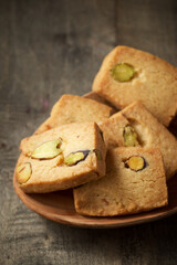 Pistachio cookies close up