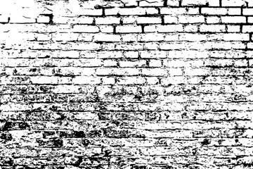 Old dark dirty crumbling grungy ancient brickwall. Uneven messy pitted rot surface of fissured decor. Ruined daub of crannied retro fortress. Rusty grime decayed rustic dusty wall block for 3D design