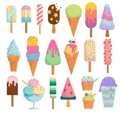 Isolated ice cream icons