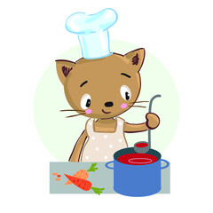 Cute cat chef 