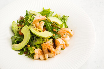 diet dish with shrimps