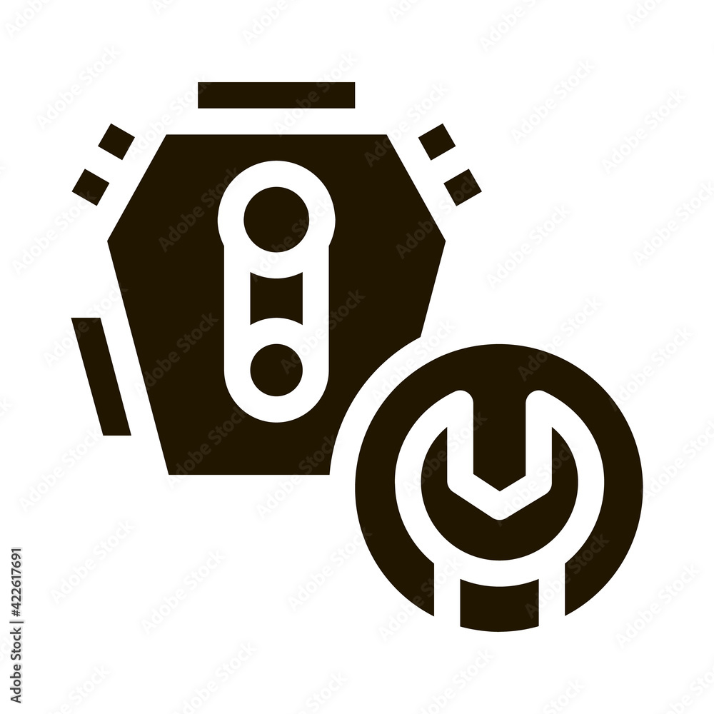 Sticker engine repair icon vector glyph illustration