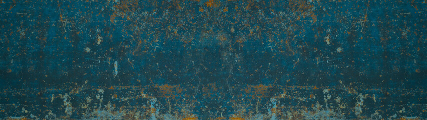 Grunge blue orange rustic abstract weathered rusty stone metal steel rust texture background...