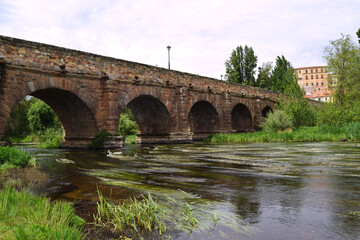 Roman bridge of salamanca over the tormes river