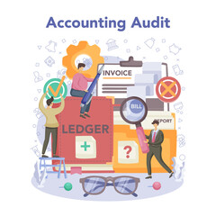 Accounting audit concept. Business operation research and analysis