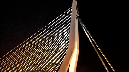 suspension bridge at night