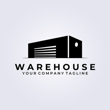 vintage warehouse logo icon symbol rent vector illustration design