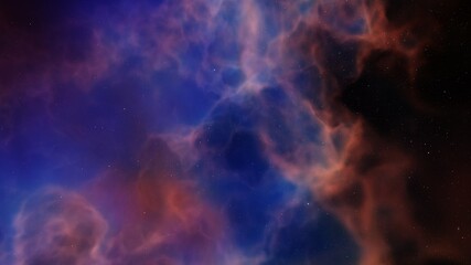 Colorful cosmos with stardust and milky way. Magic color galaxy. Infinite universe and starry night. 3d render