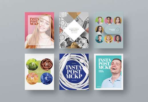 Social Media Mockup - 1080 x 1080 px, Square, Post, Set