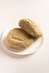 Halva traditional local confection recipes in West Asia. White background