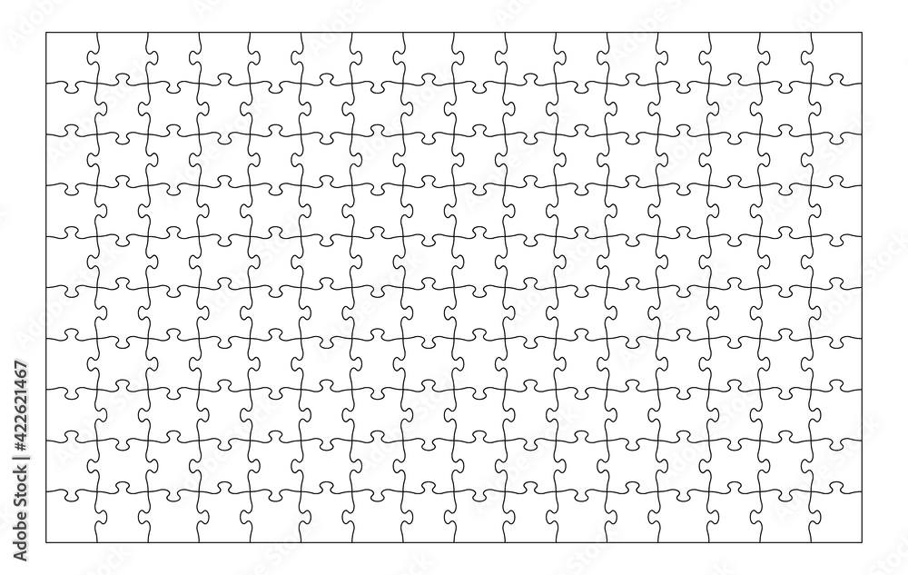 Poster set of one hundred sixty puzzle pieces. puzzle with different types of details and the ability to mo