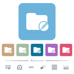 Edit directory flat icons on color rounded square backgrounds