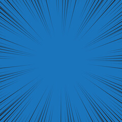 Obraz premium Speed Line background. Vector illustration. Comic book black and blue radial lines background.
