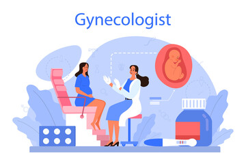 Fototapeta na wymiar Gynecologist, reproductologist and women health concept. Human anatomy,