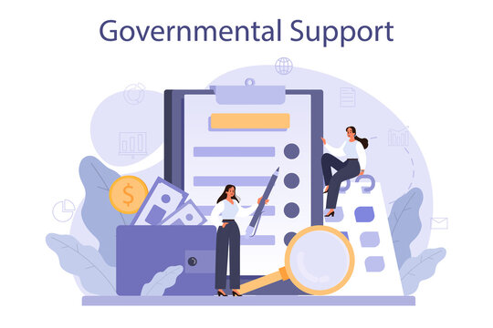 Governmental support. Business bank loan from a government
