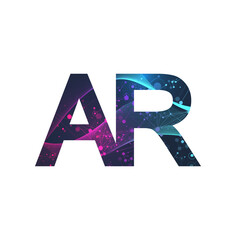 Augmented reality concept banner, AR. Virtual reality and augmented reality logo. Modern technologies sci-fi concept, illustration.