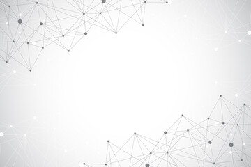 Big data visualization. Geometric abstract background visual information complexity. Futuristic infographics design. Technology background with connected line and dots, wave flow illustration