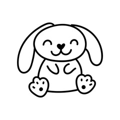 Hand drawn cute doodle easter bunny character