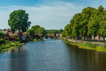Fototapeta na wymiar Summer view of the old and idyllic town of Arboga in Sweden